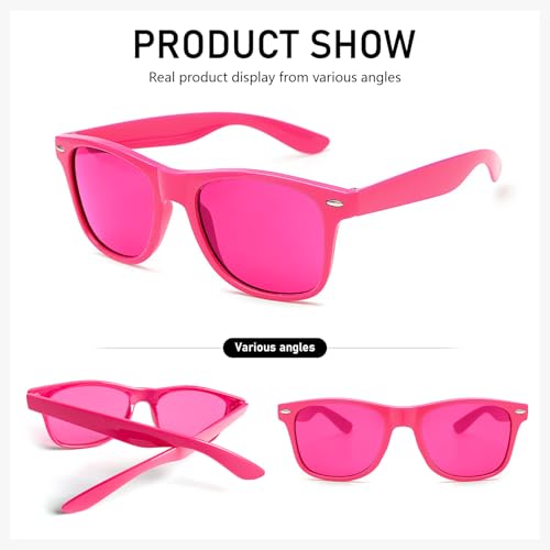 10/20 Pack Neon Colors Party Sunglasses Bulk Tinted Glasses Retro Shades for Unisex Adults4