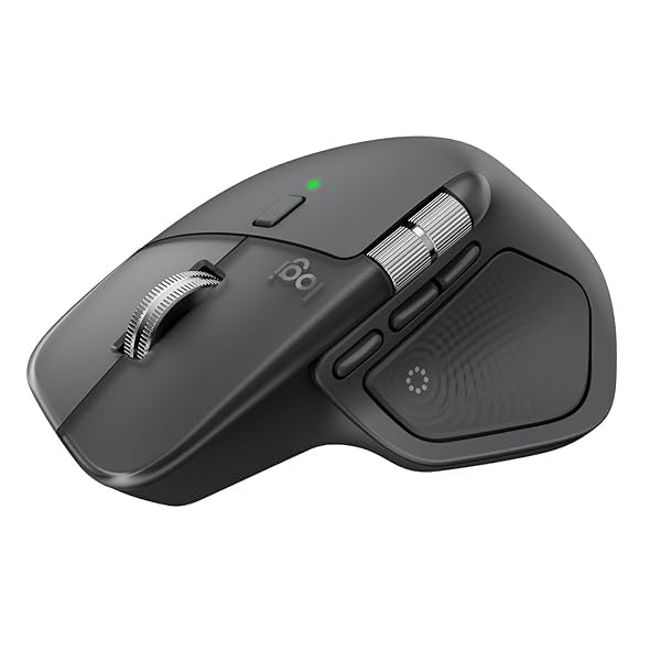 Mouse Wireless Laser, 8000 DPI, Bluetooth 5.1 + RF, USB-C Ricaricabile, 8 Pulsanti Programmabili, Doppia Rotella, Silent Click, Graphite