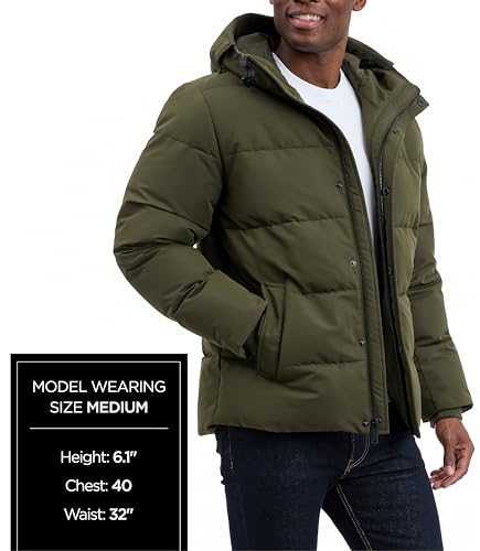 Image of Michael Kors Men's Heavyweight Mens Puffer Jacket With Hood, Water Resistant
