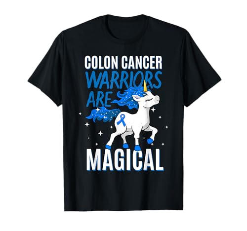 Guerrero de cáncer de colon Unicornio mágico Cinta azul...