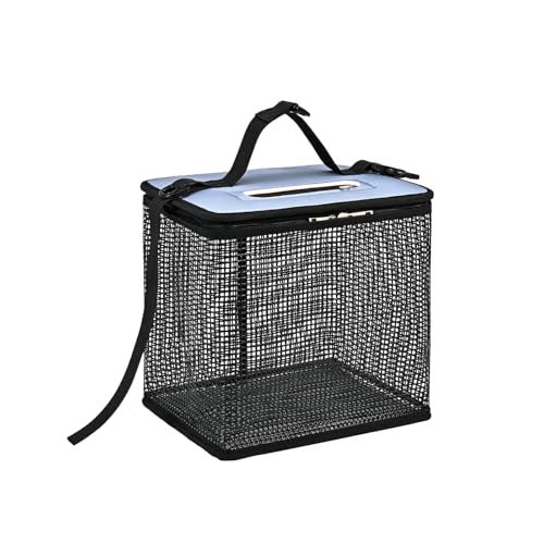 Duroecsain Cesta flotante para peces, cubo plegable de red y saco de secado rápido para camping, barbacoas, barcos, cangrejos, kayaks