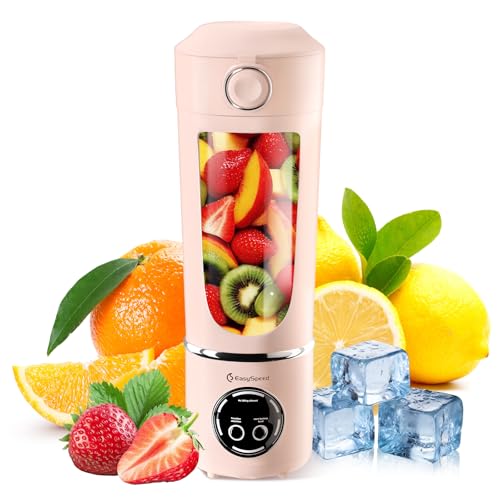 EasySpeed Portátil Batidora,700 ml Mini Licuadora Personal,1500 mAh Eléctric Tipo C por USB, 12 Cuchillas de Acero Inoxidable,4 Ajustes de velocidad,Para Viajes y Uso en La Oficina,Rosa EasySpeed Portátil Batidora,700 ml Mini Licuadora Personal,1500 mAh Eléctric Tipo C por USB, 12 Cuchillas de Acero Inoxidable,4 Ajustes de velocidad,Para Viajes y Uso en La Oficina,Rosa