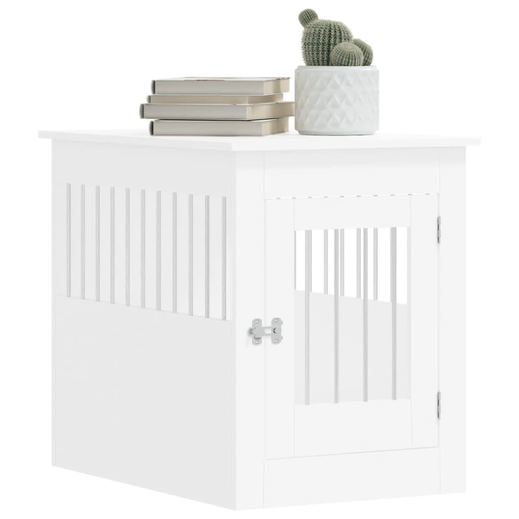 Générique Meuble de Cage pour Chien Blanc en Bois d'Ingénierie 55x80x68 cm, Articles pour Animaux de Compagnie, Accessoires, Niche 28.04 kg, 838323
