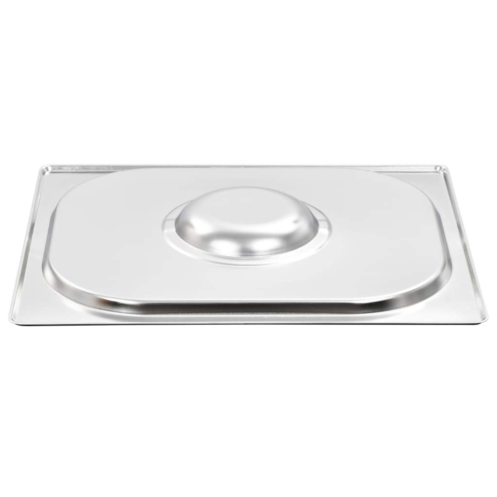 Pokrywa ze stali nierdzewnej do pojemników GN 1/2 325 x 265 mm, 2 sztuki, zapasowa pokrywka do pojemników utrzymujących ciepło, Chafing Dish i bufet gastronomiczny, wytrzymała i łatwa w