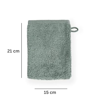 TISECO Home Studio - Waschlappen Eden - SET/12-100% Bio Baumwolle - 500 g/m2 – mit Aufhängeöse – Bio-Baumwolle – superweich und sehr saugfähig - 15x21 cm - Grün – Bild 5