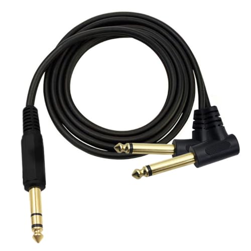 Câble audio répartiteur 6.35 mm mâle TRS vers double 6.35 mm mono coudé 1.8m
