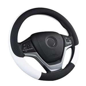 Pahajim Car Steering Wheel Covers Anti Skid PU Leather Universal Steering Wheel Cover Breathable Sport Style 37-38cm Car Accessories for Women Men