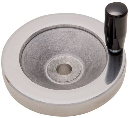 Kipp KHW-110 Aluminum Revolving Handle Dished-Solid Hand Wheel 3.94 Inch Diameter, .500 Bore