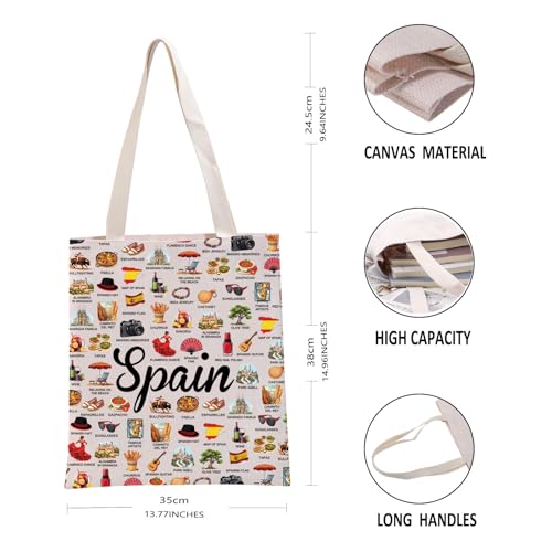 G2TUP Spain Lover Gift Spain Travel Tote Bag Spanish Culture Handbag Spain Tourism Gift Spain Vacation Gift3