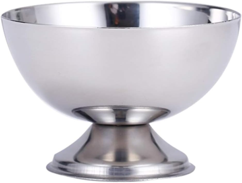 Cabilock Stainless Steel Ice Cream Cup Bowls Tall Metal Dessert Pudding
