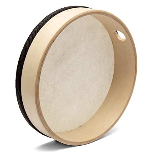 World Rhythm HD-8-BK Handtrommel – 20,3 cm vorgestimmte Rahmentrommel – Beater inklusive – Trommelkopf aus Ziegenleder