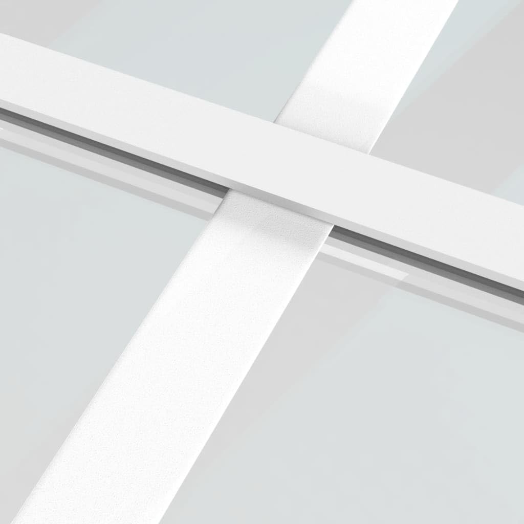 Drzwi przesuwne szkło mleczne ESG i aluminium 76 x 205 cm WhiteHardware materiały budowlane drzwi wejściowe