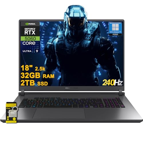 ROG Strix G18 G815 Gaming AI PC Laptop 18" 2.5k (2560x1600) 240Hz (100% DCI-P3, 3ms) Intel 24-core Ultra 9 275HX 32GB RAM 2TB SSD GeForce RTX 5060 RGB Retroilluminato Wi-Fi7 Win11 1Pro ICP Hub. b