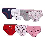 Rene Rofe Girls' Underwear - 7 Pack Soft Breathable Cotton Underwear - Comfort Brief Panties for Girls (S-XL), Size Medium, Lady Bug