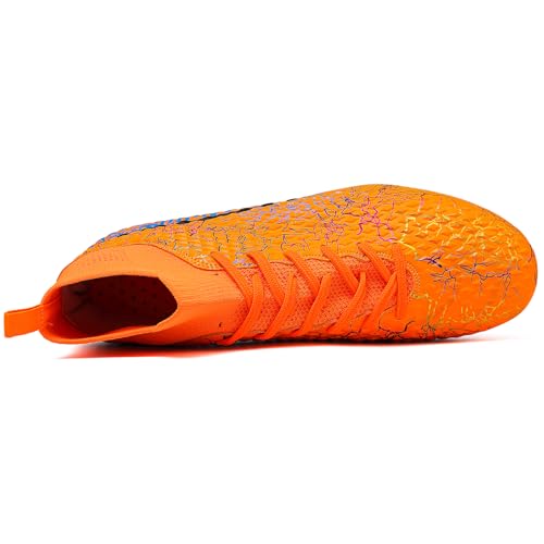 Image of Men's Soccer Shoes High-Top Soccer Cleats Outdoor Breathable Athletic Professional Spikes Youth Boys Football Shoes Unisex