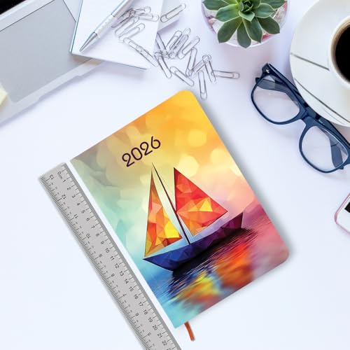 Image of A5 Size Hard Bound 1 Day To A Page Format New Year Executive Daily Planner 2026 Diary with Month Cut Index and Bookmark I Diary 2026 For Girls Women I 344 Pages I 21x15 Cm
