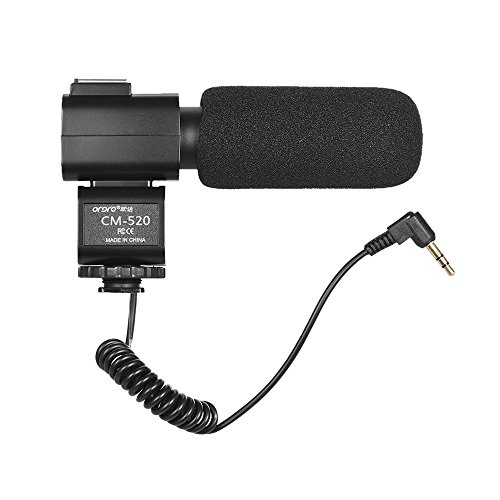 Get Discount 70% Price CM-520 External Microphone Super Cardioid Electret Condenser Mic with Hot Shoe Mount Compatible with Canon Nikon Sony DSLR Digital Video Camera Camcorder