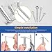 Glarks 51pcs 18 Sizes Single Hole Flat Head Clevis Pins Set, M5 M6 M8 M10 M12 White Zinc Clevis Pins, Link Hinge Pins for Furniture Installation Small Home DIY Project