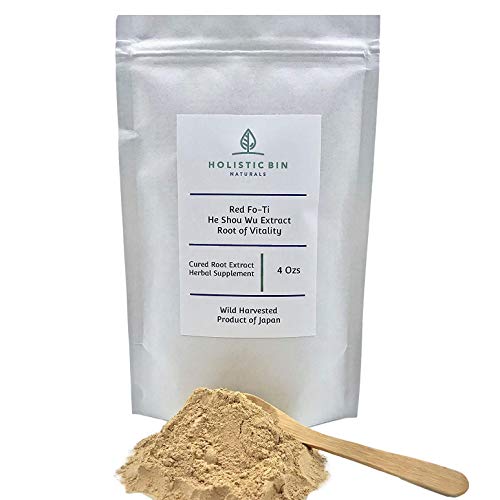 Japanese He Shou Wu / Fo Ti Powder by Holistic Bin | Potent Fermented Herbal Extract for Vitality | Wild Harvested in Japan | Pure Fo Ti for Hair Health Support | Antioxidant and Anti Aging Properties