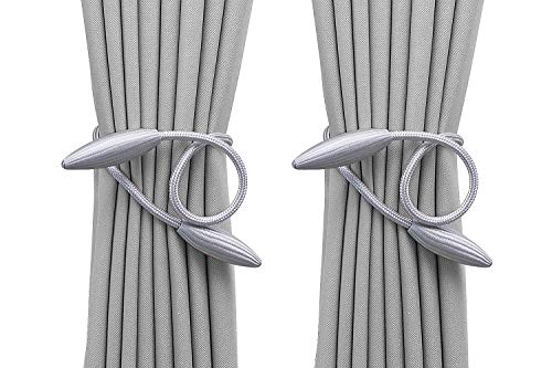 CellCase 1 Pair European Style Decorative Drapes Holdbacks Curtain Tiebacks Drape Tie Clips (1 Pair - Gray)