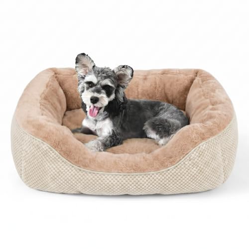 Image of INVENHO Small Dog Bed Washable Orthopedic Calming Warming Durable Pet Bed with Anti-Slip Bottom