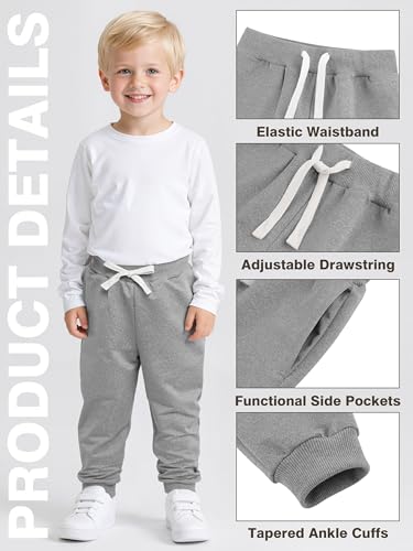 Resinta 4 Pack Toddler Boys Sweatpants Kids Pull On Casual Pants Athletic Joggers with Drawstring Pockets for Boys3