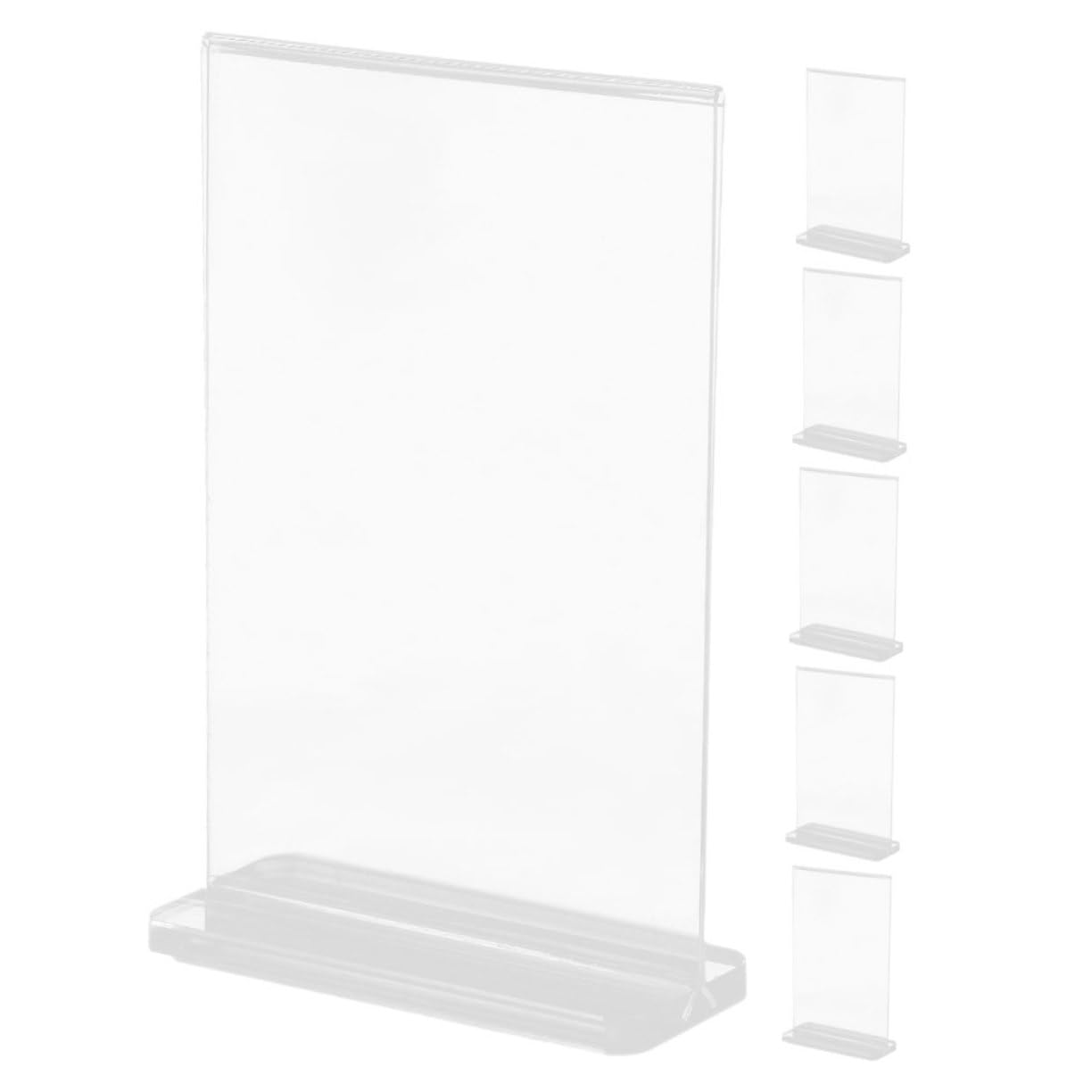 FUNOMOCYA 6pcs Display Stand Desktop Sign Holder Stands for Display Clear Display Sign Holders Vertical Sign Holder Table Menu Stand Menu Paper Holder Menu Sign Holder Transparent Acrylic