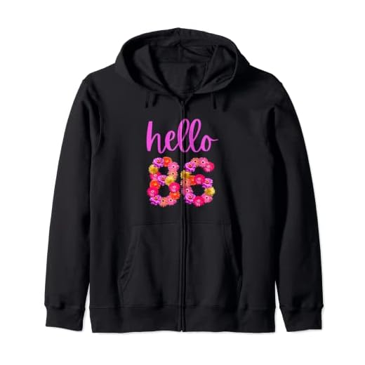 Flor de cumpleaños de 86 años Hola 86 Es mi cumpleaños 86 Sudadera con Capucha