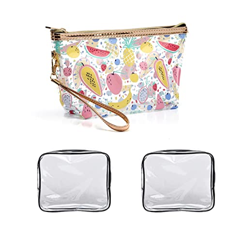 3 Piezas, Bolsas De Aseo Transparente, Bolsa De Aseo Impermeable, Neceser Viaje Mujer, PVC Bolsa Portátil De Maquillaje, con Cremallera, para Piscina,Baño,Viaje,Vuelo,Mujer Cover