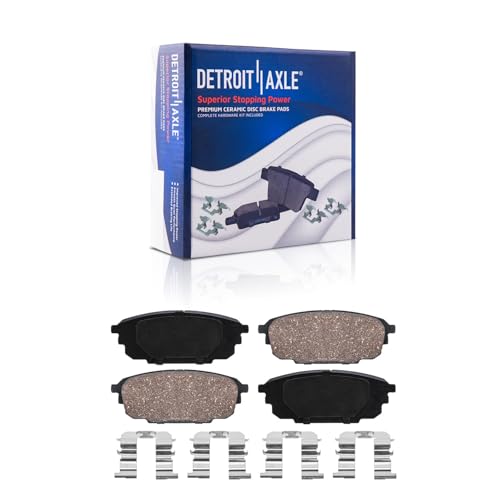 Image of Detroit Axle - Brake Pads for 2001-2003 Mazda Protege 2002-2003 Protege5 Front and Rear Premium Ceramic Brake Pads with Hardware Replacement