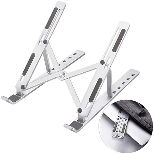 FLAGTOP Adjustable Laptop Stand for Desk, Ergonomic Portable Aluminum Laptop Desk Stand, Non-Slip, Stable, Foldable Laptop Riser, Compatible with MacBook Pro/Air and More Notebooks