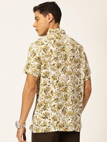 Image of Thomas Scott Men's | Printed | Half Sleeve | Regular Fit | Cotton Rayon | Spread Collar | Casual Shirt