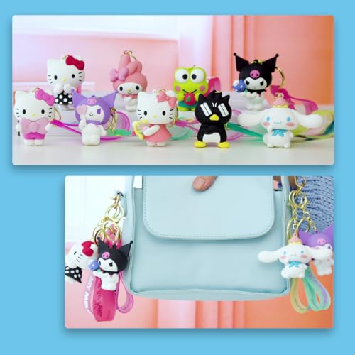 #sbabam Funny Box Hello Kitty Key Ring Serie 2, sleutelhanger Hello Kitty sleutelband Glow in the Dark, 3 stuks - Gadget Kids vindt Kuromi, Cinnamoroll, My Melody en andere, bedels voor tassen - Afbeelding 3