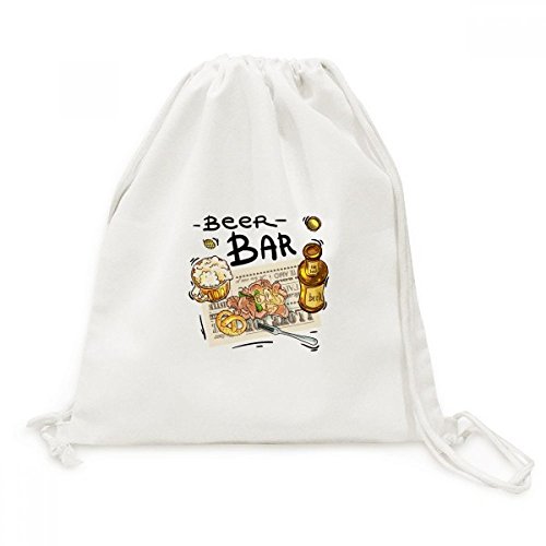 Toile Drawstring Backpack France sac de voyage à cordon imprimé gourmet