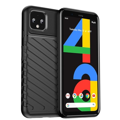 Image of Wanyuexes Case for Pixel 4 XLCase, for Google 4XL G020P, Heavy Duty Protective Cover with Non-Slip Texture Rugged Durable Silicone Phone Cover for Google Pixel 4 XL Black