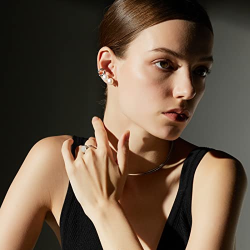 CParavano-Ear-Cuff-for-Women-Silver-Ears-Clip-for-Women-Drop-Dangle-Earrings-for-Women-Pearl-Earrings-for-Women-No-Piercing-Cartilage-Ear-Cuff-Adjustable-Ear-Clip