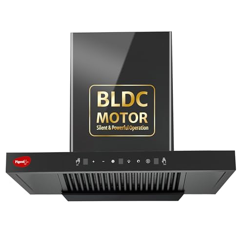 Image of Pigeon Atmos 75 cm BLDC T Shape Kitchen Chimney 1500 m3 /hr | Filterless Autoclean Kitchen Chimney | 12 Years Motor and 2 Years Comprehensive Warranty |Black | 9 Speed Touch Control + Motion Sensor