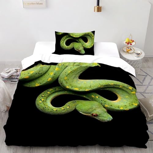 Housse de couette serpent relief 3D microfibre douce lit garçon - 2