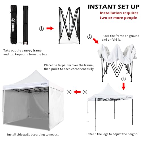 Outfine OF222 Heavy Duty Canopy 10X10 Pop Up Commercial Canopy Tent thumb #4