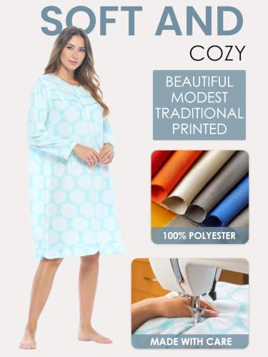 Image of Casual Nights Women's Cozy Long Sleeve Fleece Nightgown