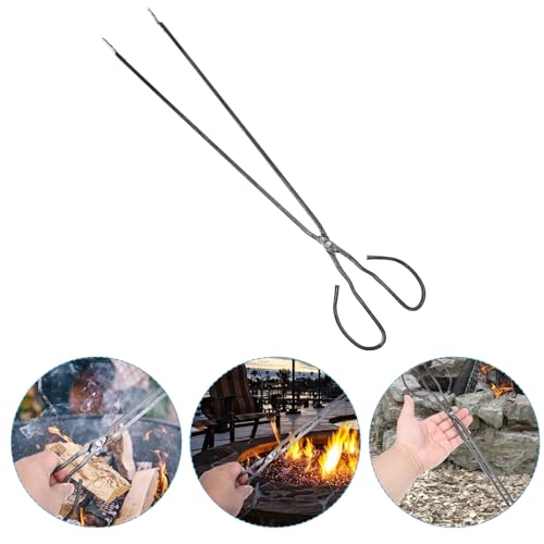 Pinzas largas para chimenea para mover leña sin peligro 8