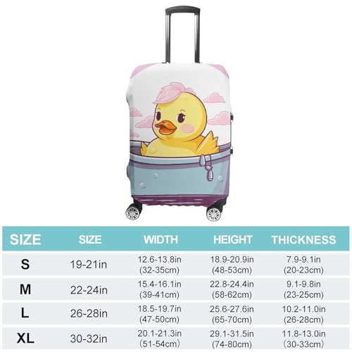 Cartoon Yellow Duck Luggage Cover, Washable Elastic Suitcase Cover Protector Fit 18-32 Inch Luggage2