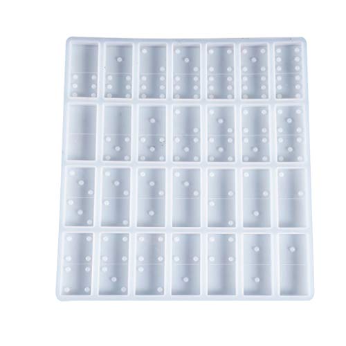 Moldes de 28 cavidades para fundición de resina, flexible, antiadherente, hecho a mano, molde de dominó de silicona
