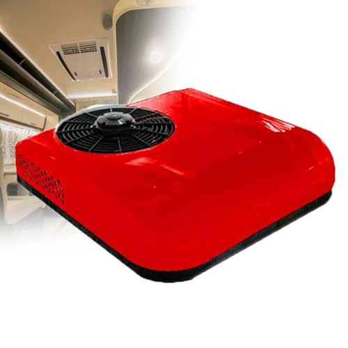 Aire acondicionado eléctrico de estacionamiento para vehículos recreativos, compresor de desplazamiento silencioso, sistema de refrigeración sin conductos, unidad de techo de 12 V/24 V