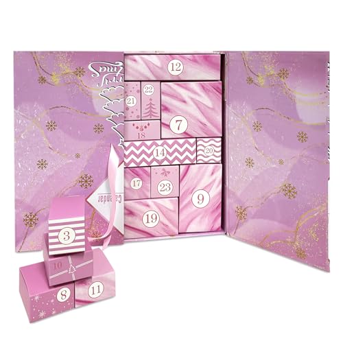 Calendrier de l'Avent à remplir rose pour décorer la chambre des enfants à Noël