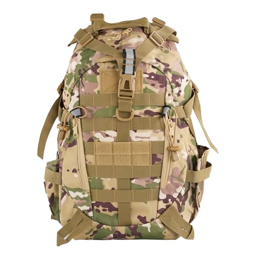 aiGear Tactical Backpack for Men, 25L Military Backpack, 3-Day Bug Out Bag for Camping Hiking Hunting with Molle System Army Daypack (25L Camo)