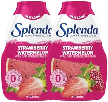 SPLENDA Liquid Water Enhancer Drops, Sugar Free, Zero Calorie, Natural Flavor, Concentrated Drink Mix, 3.11 Fl Oz Each Bottle (Strawberry Watermelon, 2 Pack)