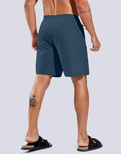 Image of G Gradual Mens Swim Trunks with Compression Liner 7 inch /9'' Quick Dry Board Shorts Swimsuit Bathing Suit for Men Zipper Pockets
