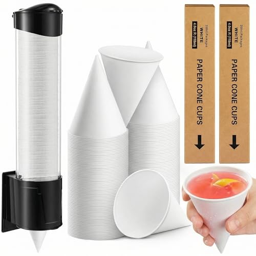 Roshtia 400 Pack 4 oz Snow Cone Cups with Dispenser