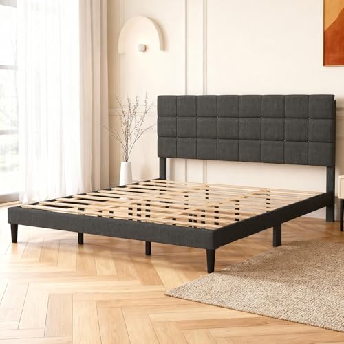 PayLessHere King Size Platform Bed Frame with...